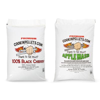 CookinPellets Black Cherry Smoker Wood Pellets & Apple Mash Pellets, 40 Lb Bags