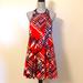 Jessica Simpson Dresses | Jessica Simpson Red, White And Blue Halter Circle Dress With Pockets Size 2 | Color: Blue/Red | Size: 2