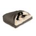 Rectangle Luxury Micro Suede Cozy Cave for Dogs, 35" L X 25" W X 8" H, Anthracite, Medium, Gray