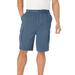 Men's Big & Tall Boulder Creek® Renegade 9" Full Elastic Waist Cargo Shorts by Boulder Creek in Slate Blue (Size 6XL)