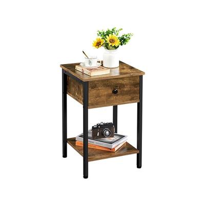 Yaheetech - Nightstand Bedside Table, Sofa Side Table Simple Rustic End Table, Rustic Brown