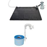 Solar Mat Water Heater - Black Bundled w/ Wall-Mounted Automatic Skimmer - 4.57