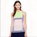 J. Crew Tops | J.Crew Ditsy Floral Windopane Silk Tank Top | Color: Green/Pink | Size: 4