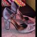 Anthropologie Shoes | Anthropologie Faryl Robin Size 10 Heels New Grey Velour $198 | Color: Gray/Silver | Size: 10