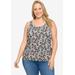 Plus Size Women's Disney Minnie Mouse Tank Top Shirt All-Over Print Red T-Shirt by Disney in Grey (Size 1X (14-16))