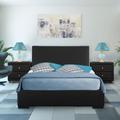 Hindes Upholstered Platform Bed With 2 Nightstands by Camden Isle in Black (Size KING)