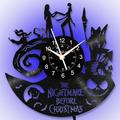 vinyl Wall Clock Jack and Sally Skellington,LED Clocks 12” The Nightmare Before Christmas 7 Color Retro Wall Clock, for Kids Disney Wall Clock Handmade Decor