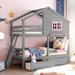 Nestfair Twin over Twin Bunk Bed with 2 Drawers and Shelf