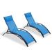 2pcs Set Outdoor Chaise Lounges Recliner Chair