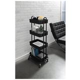 Organize It All Neu Home 3 Tier Rolling Multifunctional Storage Cart Plastic in Black | 42.13 H x 13.39 W x 17.32 D in | Wayfair NH-14233