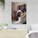 MentionedYou Fawn Pug On Brown Wooden Floor - 1 Piece Rectangle Graphic Art Print On Wrapped Canvas in White | 36 H x 24 W x 2 D in | Wayfair