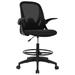 Inbox Zero Jahvari Mesh Drafting Chair Upholstered/Mesh, Nylon in Black/Gray | 40.2 H x 19.5 W x 18.5 D in | Wayfair
