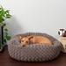 FurHaven Deep Dish Curly Fur Plush Donut Bolster Polyester in Brown | 8.5 H x 30 W x 30 D in | Wayfair 19348481