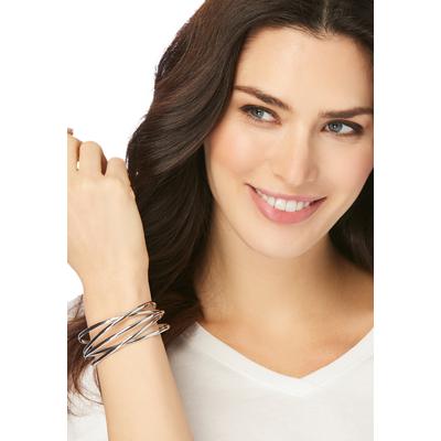 Plus Size Women's Layered Cuff by Jessica London in Silver