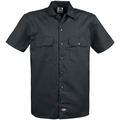 Dickies Men's Work Shirt Short Sleeved Workwear, Black, S