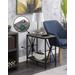 Tucson Starburst Chairside End Table with Charging Station and Shelf in Weathered Gray/Black - Convenience Concepts 303340WGYBLUB