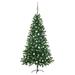 The Holiday Aisle® Artificial Half Pre-lit Christmas Tree w/ Ball Set Party Decoration, Steel in Green | 4'11" H | Wayfair