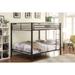 Bunk Bed (Queen/Queen)with Sturdy Steel Frame, Guard Rail, in Sandy Black