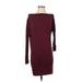 Alex + Alex Casual Dress - Sweater Dress: Burgundy Dresses - Women's Size X-Small