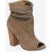 Nine West Shoes | Nine West Kacey Suede Beige Peep Toe Slouchy Boots | Color: Cream/Tan | Size: 10.5