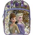 Disney Accessories | Disney Frozen Ii Anna Elsa Girls Purple Sequin 17" Backpack New | Color: Purple/Silver | Size: 17 Inches H X 12 Inches W X 5 Inches D