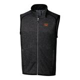 Men's Cutter & Buck Heathered Charcoal Washington Commanders Mainsail Full-Zip Vest