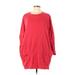 Sparkle & Fade Casual Dress: Red Solid Dresses - Women's Size Medium
