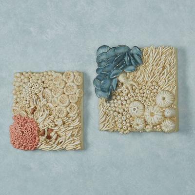 Cosette Coral Wall Plaques Cream Set of Two, Set o...