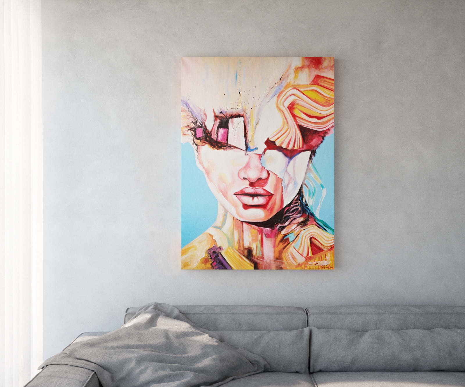 DELIFE Gemälde Expression Mehrfarbig 100x140 cm Acryl auf Leinwand, Dekoartikel Image