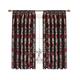 Prime Linens Fully Lined Pencil Pleat Floral Curtains & Matching Cushion Cover, Woven Jacquard Curtain for Bedroom Guestroom Living Room (66 x 72 in, Red)