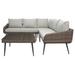 Joss & Main Hanford 3 Pc Sofa Set Synthetic Wicker/All - Weather Wicker/Wicker/Rattan in Gray/Brown | 25.6 H x 49.2 W x 28.3 D in | Outdoor Furniture | Wayfair