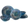 Certified International Radiance Cream 12 Piece Melamine Dinnerware Set, Service for 4 Melamine in Green/Blue | Wayfair 89460RM