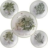 Certified International Fresh Herbs Pasta Bowl Set All Ceramic/Earthenware/Stoneware in Green/White | 3 H x 10 D in | Wayfair 89235