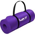 Movit® Yogamatte - 190x60 cm, 15 mm Dicke, Rutschfest, Faltbar, Hautfreundlich, mit Gummiband, NBR,