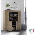 Stilprojectstore - Credenza soggiorno 4 ante Rovere Cadiz 110x140 Made in Italy - Firenze