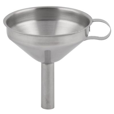 Kitchen Metal Oil Milk Wine Filter Transfer Funnel 4 Inches Diameter - Silver Tone