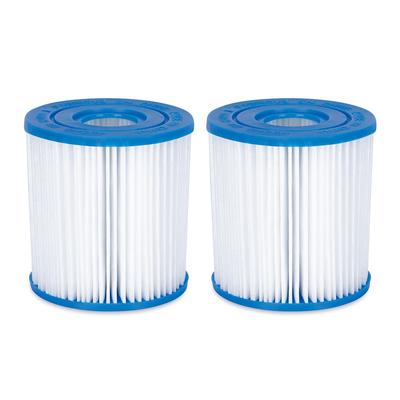 Summer Waves P57100402 Replacement Type I Pool and Spa Filter Cartridge, 2 Pack - 1.56