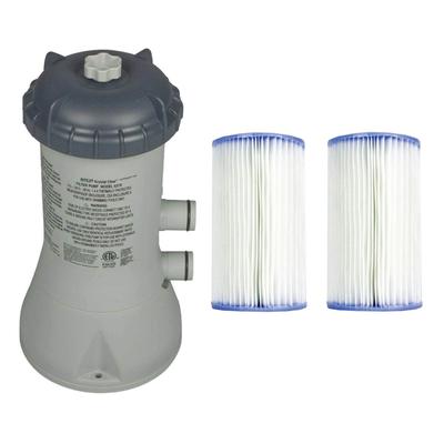 INTEX C1000 Krystal Clear Pool Filter Pump & Type A Pool Filter Cartridges - 8.3