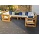 Solid Wood Garden Sofa Patio Set - 8 seat (Rustic/Industrial/chair/lounger/table/sunbed/patio-set/garden-furniture)