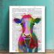 Cow art for walls - Cow watercolor print - Cow print art Cow art wall print Large cow wall art Cow painting Cow head wall art Cow prints art