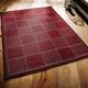 OW Large modern rugs anti-slip check flatweave checked red durable any room mat