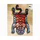 Hand-Knotted Tibetan Tiger Skin Rug - Carpet - Silk- 2x3ft -60x90cm -100 Knot- Nepal -Orange