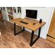 Small Wooden Desk For Home Office Study Solid Wood And Steel Legs