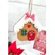 Traditional Wooden Gingerbread House Christmas Tree Decoration, Ornament.