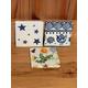 Emma Bridgewater inspired square slate coasters, drinks coaster, blue stars, chicken designs, bees