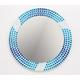 Mosaic Wall Mirror - Blue, Aqua and White, Round Bathroom Mirror, Bathroom Wall Decor, Mosaic Wall Art, Costal Decor