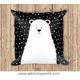 Polar Bear Pillow, Nursery Throw Pillow, Monochrome Nursery, Black And White Nursery, Nursery Throw Pillow, Polar Bear Cushion, Pillowcase