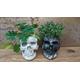 Skull Pot, Skull Planter, Marble Effect Skull Pot, Skull Pen Pot,