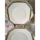 Pair of Royal Stafford Fine Bone China English Cake Plates. White With Gold Floral Borders. Very Elegant!