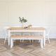 Contemporary Dining table and bench set - farmhouse table - Rustic wood - handmade to any size 6ft 8 seater - weathered oak Tapered leg